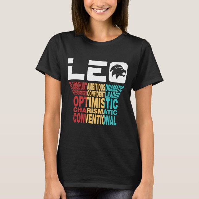T-shirt Caractère de zodiaque de Lion (Devant)
