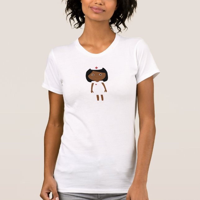 T-shirt Caractère d'infirmière d'Afro-américain (Devant)