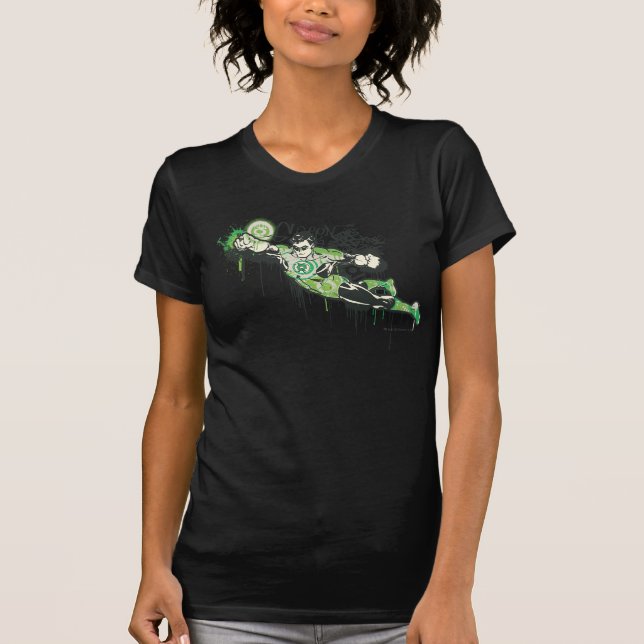 T-shirt Caractère Graffiti de lanterne verte (Devant)