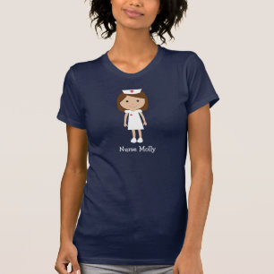 T-shirt Caractère mignon d'infirmière de bande dessinée