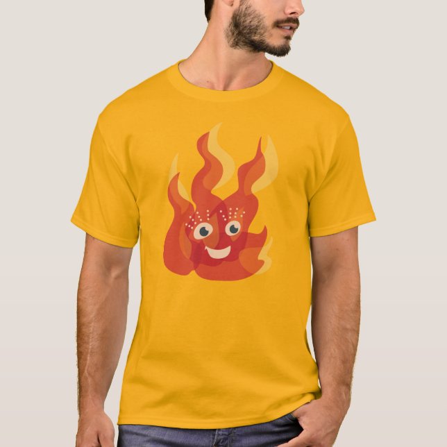 T-shirt Caractère mou de flamme d'incendie (Devant)