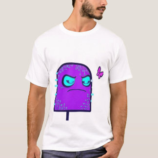 T-shirt Caractère numérique avec papillon néon Cyberpunk