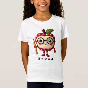 T-Shirt Caractère Pomme rouge mignon avec équation mathéma