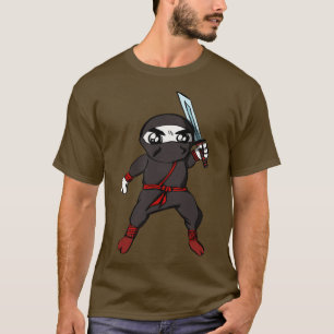 T-shirt caractère toon Ninja avec Katana