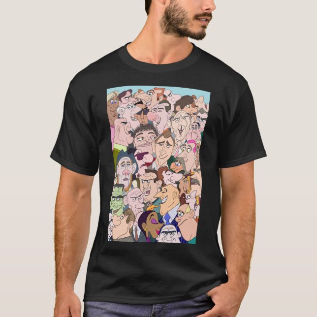 T-shirt Caractères de dessin coloré amusant (Devant)