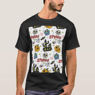 T-shirt Caractères d'Halloween : Motif Whimsical Seamless