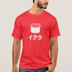 T-shirt Caractères japonais de sushi d'Ikura (oeufs de
