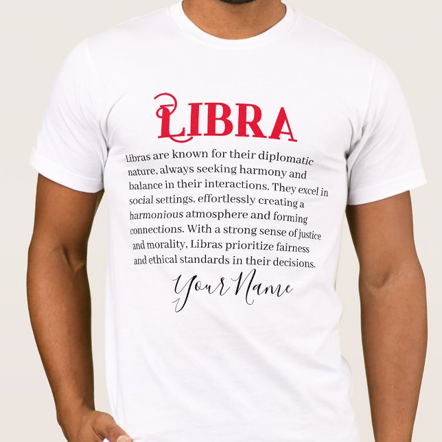 T-shirt Caractéristiques de la bibliothèque et signe zodia (Créateur téléchargé)