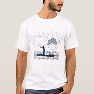 T-shirt Caractéristiques, étoiles et lune