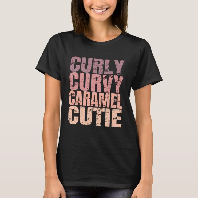 T-shirt Caramel Courbé Cutie Black Pride Melanin (Devant)