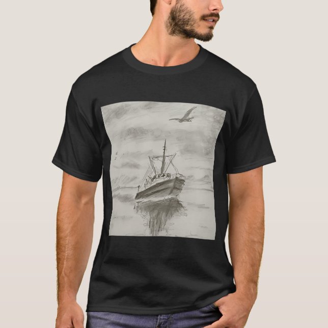 T-shirt Carangue Noir de Noël (Devant)