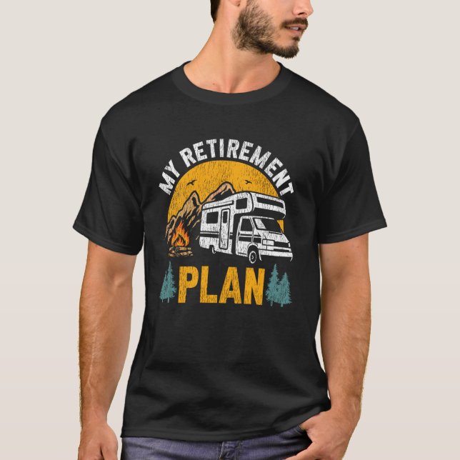 T-shirt Caravane Camping Rétro Mon Plan De Retraite (Devant)