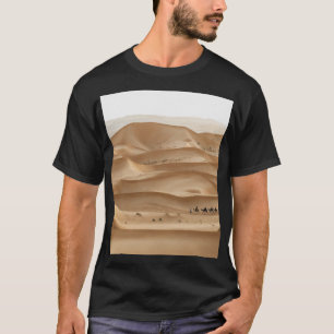 T-shirt Caravane en chameau, coucher du soleil du Sahara,