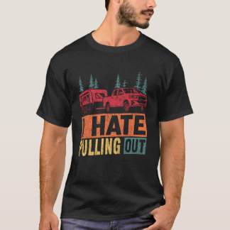 T-shirt Caravane Rétro Camping Caravane Je déteste tracter