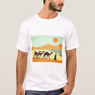 T-shirt Caravane sahraouie - Art minimaliste du désert mar