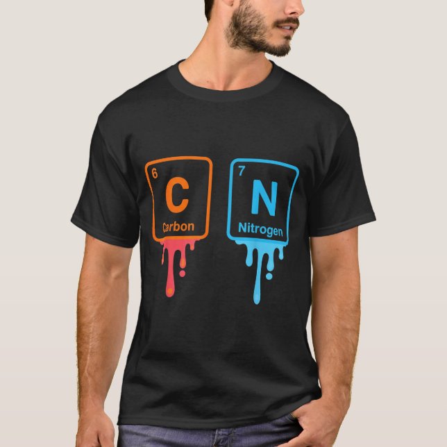 T-shirt Carbon Nitrogen Science Design Fun Chemistry Lover (Devant)