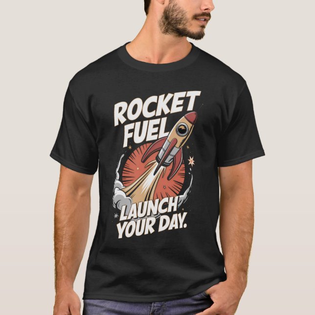 T-shirt Carburant de fusée - Café (Devant)