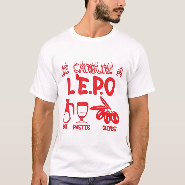 T-shirt carbure_epo_eau_pastis_olives_alcool_humour (Devant)