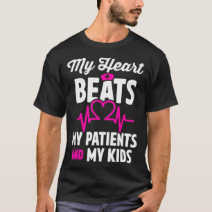 T-shirt Cardiac infirmière maman Cardiologie Mon coeur bat