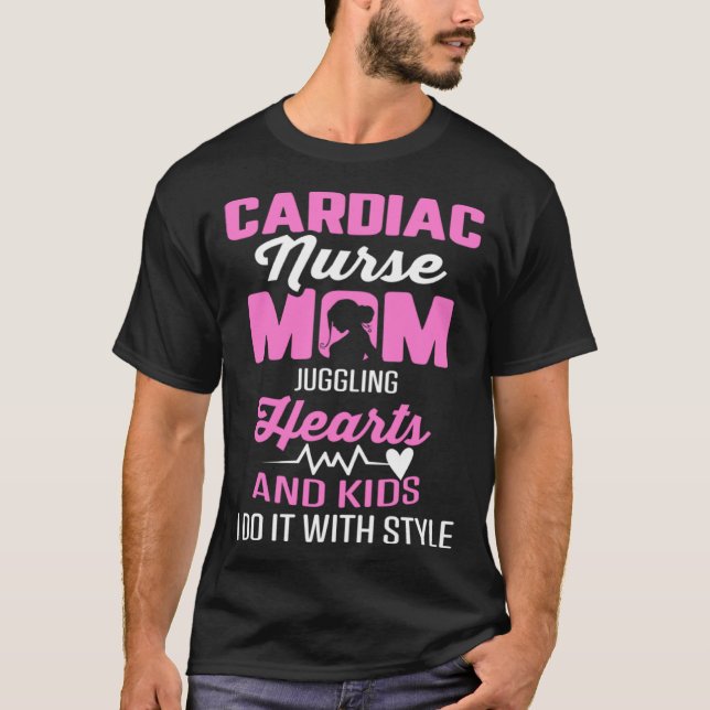 T-shirt Cardiac Nurse Mom Cardiology Juggling Hearts and K (Devant)