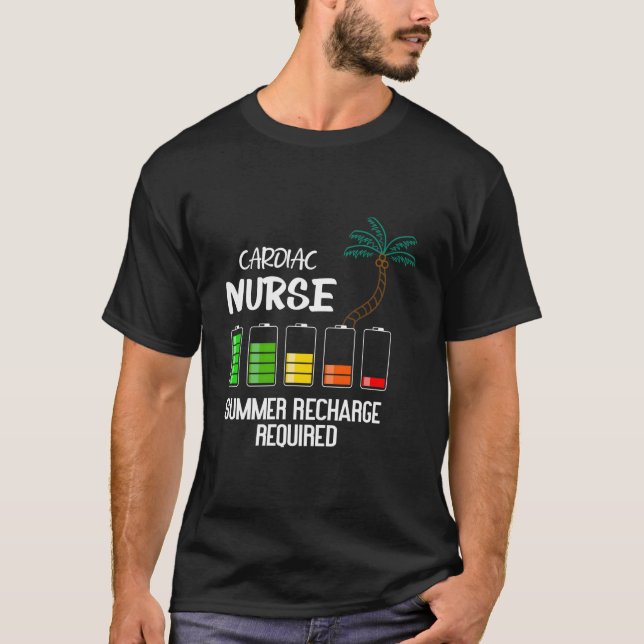 T-shirt Cardiac Nurse Summer Vacation Recharge Nurse (Devant)