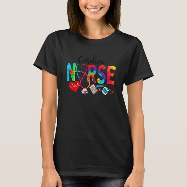 T-shirt Cardiac Nurse Tie Dye Love Heart Stethoscope RN Nu (Devant)