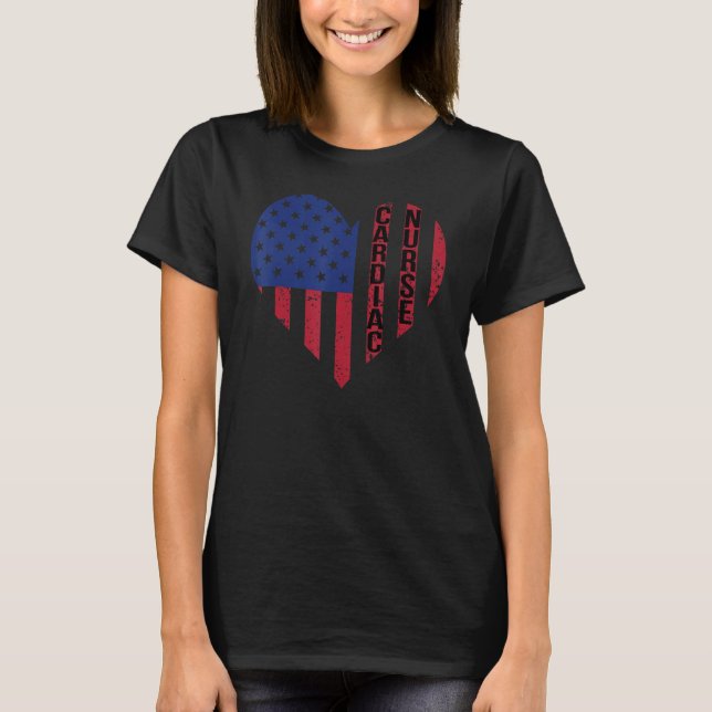 T-shirt Cardiac Nurse US Flag Cardiology Nurse Cardiac Nur (Devant)