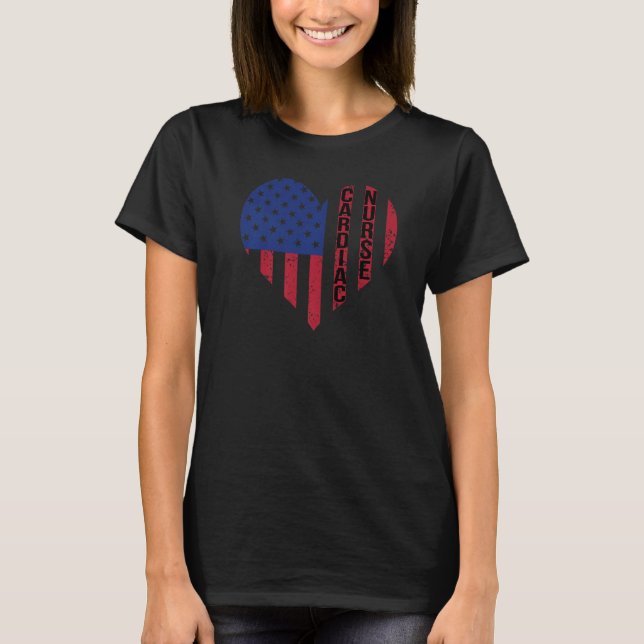 T-shirt Cardiac Nurse US Flag Cardiology Nurse Cardiac Nur (Devant)