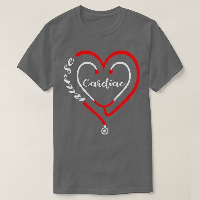 T-shirt Cardiac Nurse Valentines Day Stethoscope Heart RN  (Design devant)