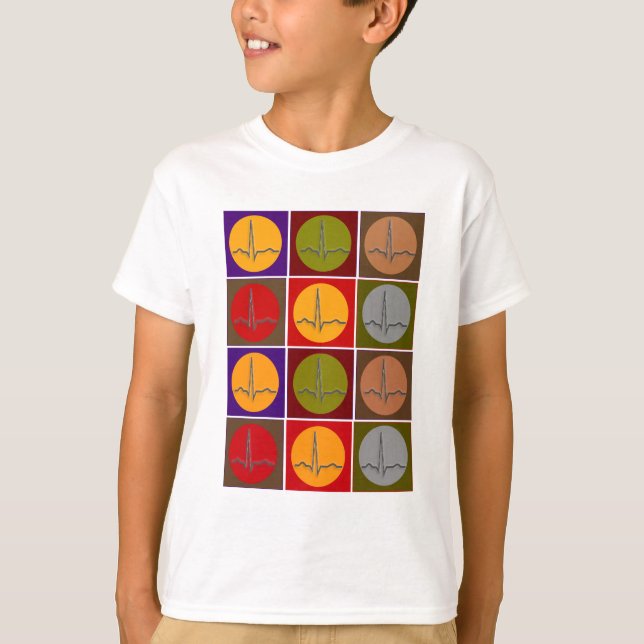 T-shirt Cardiac QRS Pop Art (Devant)