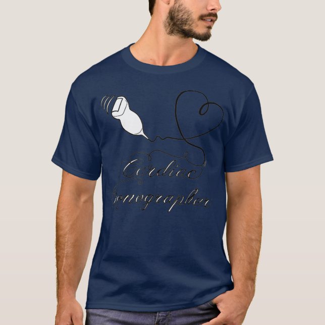T-shirt Cardiac Sonographe Coeur Médicale pour les hommes  (Devant)