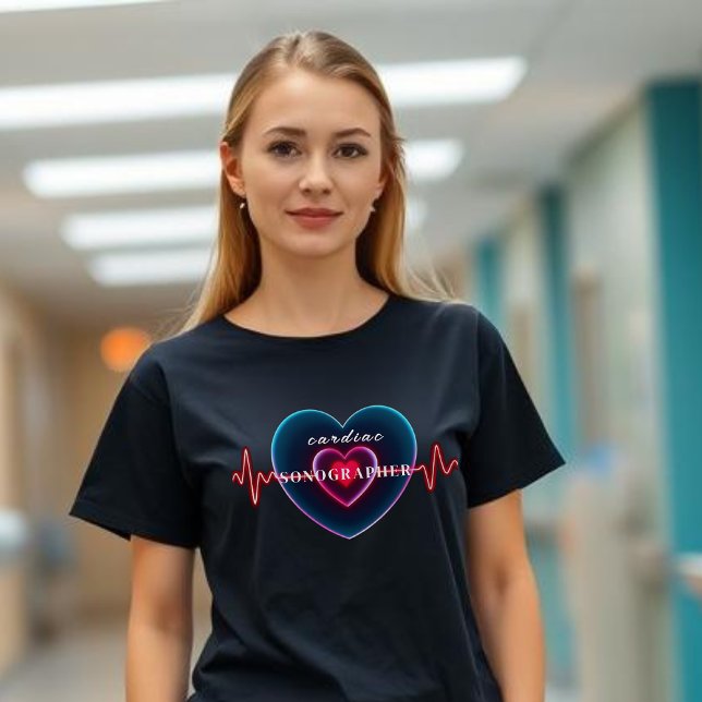 T-shirt Cardiac Sonographer | Echo Tech | Bouton (Cardiac Sonographer _ Echo Tech _ Heartbeat  T-Shirt )