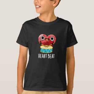T-shirt Cardiaque Beat Funny Coeur Drummer Pun Dark BG