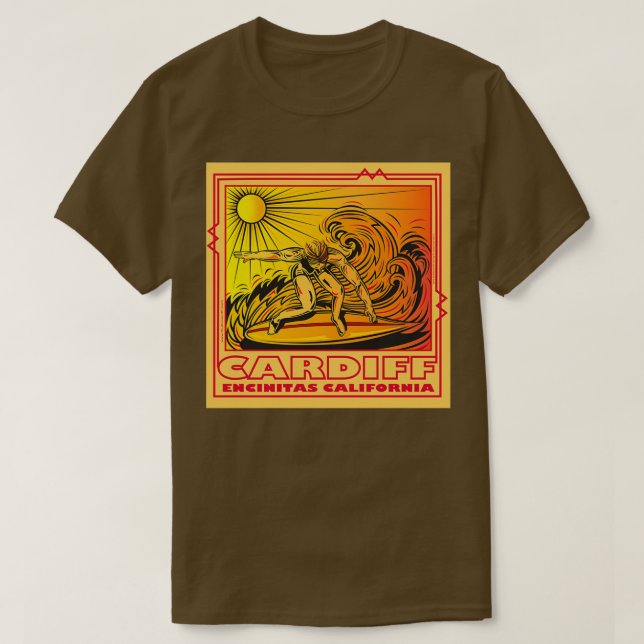 T-SHIRT CARDIFF BY BY SEA ENCINITAS CALIFORNIA SURF (Design devant)