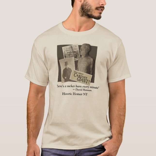 T-shirt Cardiff Giant avec David Hannum Citation Long Slee (Devant)