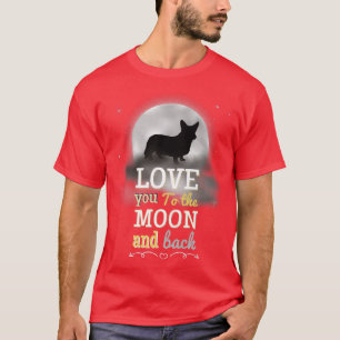 T-shirt Cardigan Welsh Corgi Aimer À La Lune