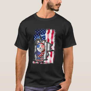 T-shirt Cardigan Welsh Corgi Amusant Drapeau Américain