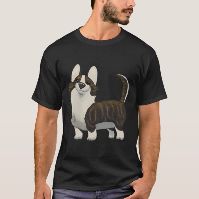 T-shirt Cardigan Welsh Corgi Brindle   (Devant)