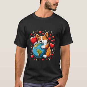 T-shirt Cardigan Welsh Corgi Chien Jour de la Terre Câlin
