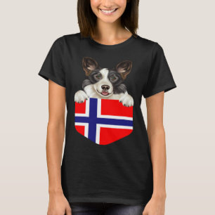 T-shirt Cardigan Welsh Corgi Chien Norvège Drapeau Dans La