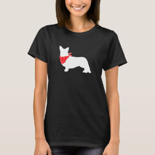 T-shirt Cardigan Welsh Corgi Chien Portant Du Bandana Roug
