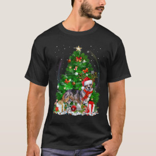 T-shirt Cardigan Welsh Corgi Christmas Tree Light Pyjama D