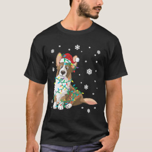 T-shirt Cardigan Welsh Corgi Enveloppé Dans Les Lumières D