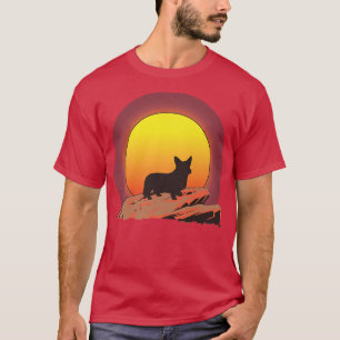 T-shirt Cardigan Welsh Corgi Sunrise