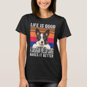 T-shirt Cardigan Welsh Corgis Rend Votre Vie Bonne Vintage