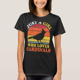 T-shirt Cardinal Bird Vintage Juste Une Fille Qui Aime Car