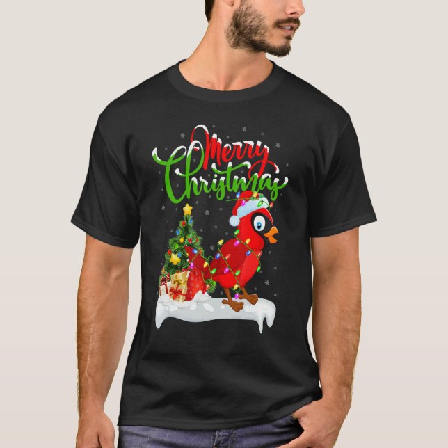 T-shirt Cardinal Bird  Xmas Decoration Santa Cardinal Chri (Devant)