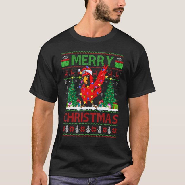 T-shirt Cardinal Bird   Xmas Tree Ugly Santa Cardinal Chri (Devant)