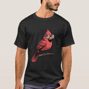 T-shirt Cardinal du Nord USA Drapeau Américain Lunette Ois