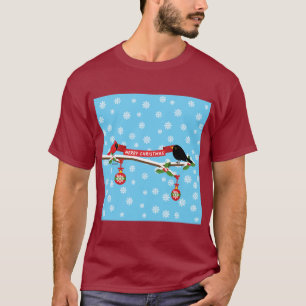T-shirt Cardinal Et Cardinal En Branche - MERRY XMAS